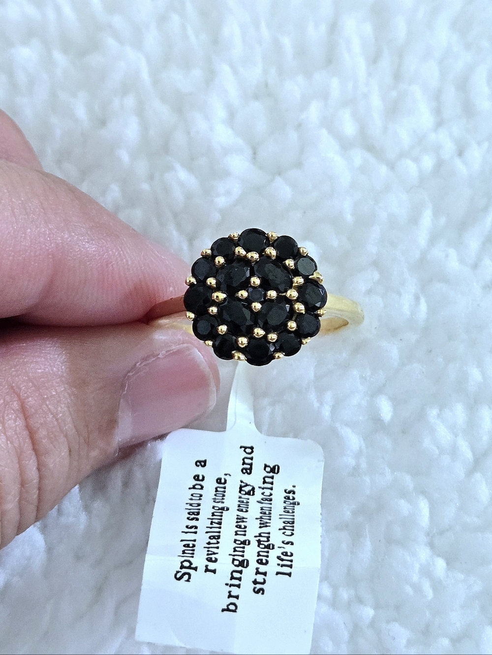 Shivam Black🖤 Spinel Floral🌸 Cluster Ring💍 - NWT - Picture 3 of 16
